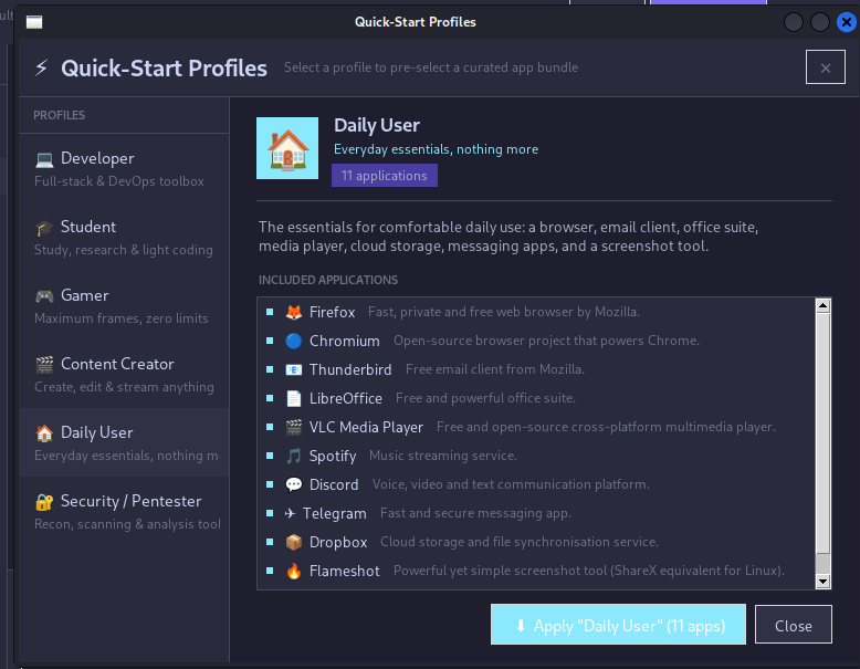 Daily User profile screenshot