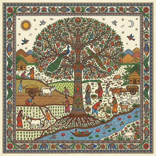 Madhubani agricultural celebration